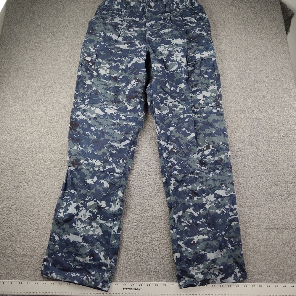 US Navy Blueberry Cargo Pants 31x34 Mens Medium Long NWU Blue Digital Camo